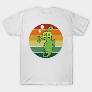 Seahorse Retro Sunset T-Shirt